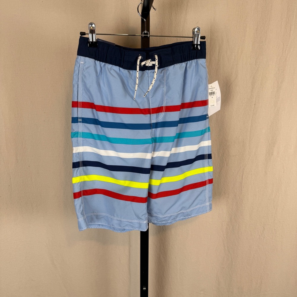 Gap Kids Boys XL Blue Striped Swim Trunks Board‎ Shorts UPF 40+ NWT 441622-02-1